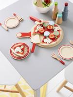 Houten pizzaset meerkleurig