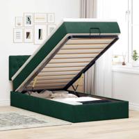 Ottoman bed met matras 100x200 cm fluweel donkergroen