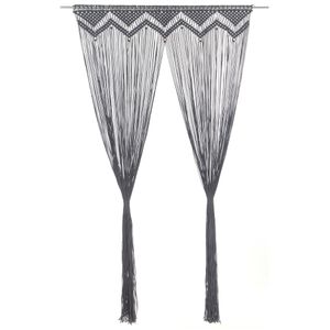 VidaXL Gordijn macramé 140x240 cm katoen antraciet