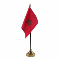 Marokko tafelvlaggetje 10 x 15 cm met standaard - thumbnail