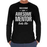 Awesome mentor / leermeester cadeau t-shirt long sleeves heren - thumbnail