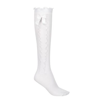 Dirndl Kniekous met strik wit