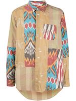 Engineered Garments chemise mi-longue à design patchwork - Marron - thumbnail