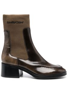 See by Chloé bottines à logo brodé - Marron