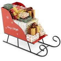 Metalen Kerstman Slee Mand Kerstman's Cadeau Opberg Slee Feestelijke Decoratieve Slee Kar