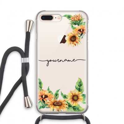 Zonnebloemen: iPhone 8 Plus Transparant Hoesje met koord