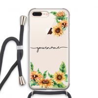 Zonnebloemen: iPhone 8 Plus Transparant Hoesje met koord