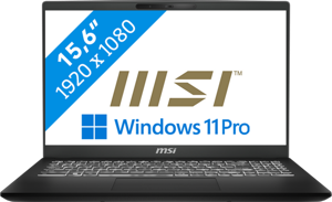 MSI Modern 15 H AI C1MG-058NL Intel Core Ultra 7 155H Laptop 39,6 cm (15.6") Full HD 32 GB DDR5-SDRAM 1 TB SSD Wi-Fi 6E (802.11ax) Windows 11 Pro Zwart