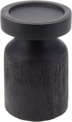 Kandelaar hout zwart 15cm v. stompkaars