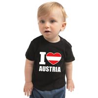 I love Austria / Oostenrijk landen shirtje zwart voor babys 80 (7-12 maanden)  -
