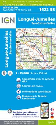 Topografische kaart - Wandelkaart 1622 Longué-Jumelles, Beaufort-en-Vallée | IGN - Institut Géographique National Topografische kaart - Wandelkaart 1622 Longué-Jumelles, Beaufort-en-Vallée | IGN - Institut Géographique National