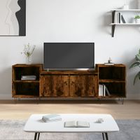 Tv-meubel 160x35x55 cm bewerkt hout gerookt eikenkleurig