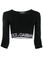 Dolce & Gabbana haut crop à bande logo - Noir