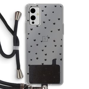Kleine kattenkopjes: OnePlus 9 Transparant Hoesje met koord
