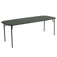 Petite Friture Week-end tuintafel 220x85 met dicht blad Glass Green