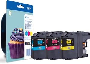 Brother LC-123RBWBP inktcartridge 3 stuk(s) Origineel Cyaan, Magenta, Geel