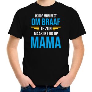 Ik doe mijn best om braaf te zijn maar ik lijk op mama / moeder fun shirt zwart voor jongens XL (158-164)  -