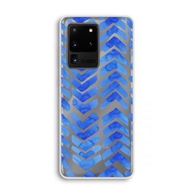 Blauwe pijlen: Samsung Galaxy S20 Ultra Transparant Hoesje