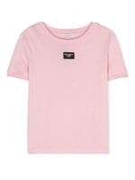 Dolce & Gabbana Kids t-shirt en coton à logo pailleté - Rose - thumbnail