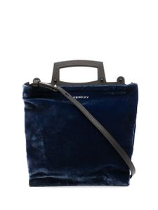 Givenchy Pre-Owned sac à main en velours à logo - Bleu