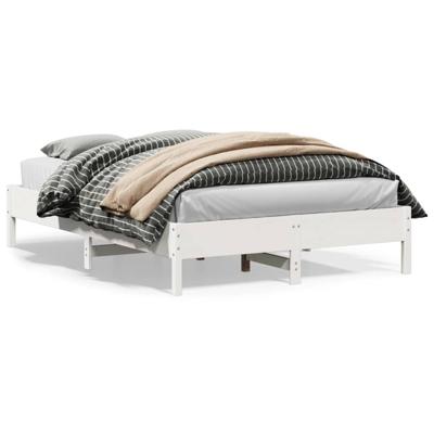 Bedframe zonder matras massief grenenhout wit 150x200 cm
