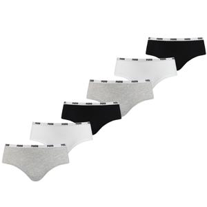 Puma Hipster Dames Zwart/Wit/Grijs 6-Pack-S