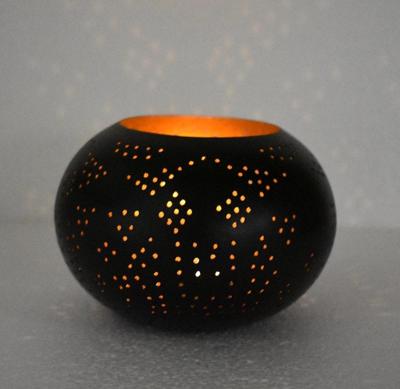 oosterse waxinehouder filigrain - ufo zwart/goud