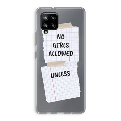No Girls Allowed Unless: Samsung Galaxy A42 5G Transparant Hoesje