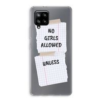 No Girls Allowed Unless: Samsung Galaxy A42 5G Transparant Hoesje