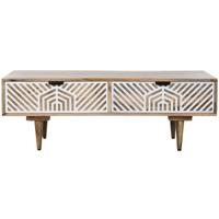 Hoofdtafel Home ESPRIT Wit Mangohout 115 x 60 x 40 cm