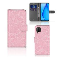 Huawei P40 Lite Hoesje White Flowers | Portemonnee hoesje