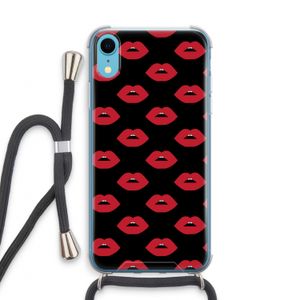 Lips: iPhone XR Transparant Hoesje met koord