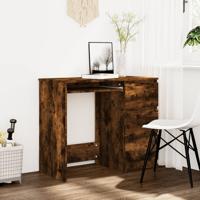 Bureau 90x45x76 cm bewerkt hout gerookt eikenkleurig