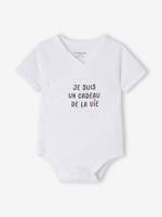 Body met korte mouwen en opschrift wit