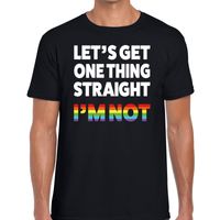 Gay pride lets get one thing straight tekst/fun shirt zwart heren 2XL  -
