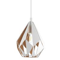 Eglo Hanglamp Carlton 1 20cm wit met goud 43001