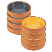 Urban Living Tapas/sauzen/hapjes serveer schaaltjes set - 4x stuks - terracotta - 16 x 4 cm p/st - Snack en tapasschalen