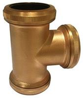 Unimatch buisverbinder T-stuk voor vloerbuis 32 mm koper mat - thumbnail