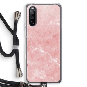 Roze marmer: Sony Sony Xperia 10 III Transparant Hoesje met koord