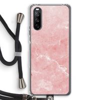 Roze marmer: Sony Sony Xperia 10 III Transparant Hoesje met koord