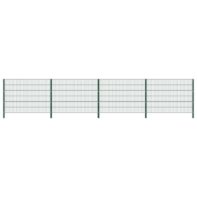 Schuttingpaneel met palen 6,8x1,2 m ijzer groen