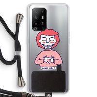 Hartje: Oppo A94 5G Transparant Hoesje met koord