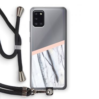 A touch of peach: Samsung Galaxy A31 Transparant Hoesje met koord