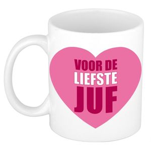 Juffrouw mok / beker voor de liefste juf 300 ml