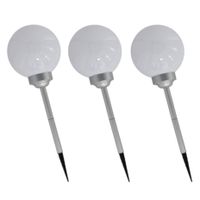 Set van 6x stuks solar tuinlampen/prikspots bol op zonne-energie 56 cm