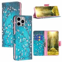 Wonder Series iPhone 14 Pro Max Wallet Hoesje - Witte Bloemen - thumbnail