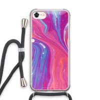 Paarse stroom: iPhone 7 Transparant Hoesje met koord