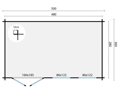 Blokhut - Tuinhuis Sadie | 40 mm | groen geïmpregneerd