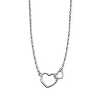 JWLS4U XN005S XoXo Ketting Two Hearts zilver 40-45 cm