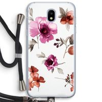 Geschilderde bloemen: Samsung Galaxy J5 (2017) Transparant Hoesje met koord